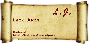Lack Judit névjegykártya